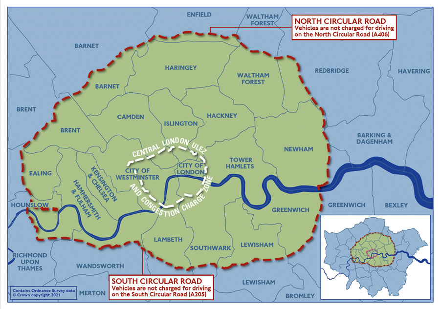 Mappa ULEZ Londra