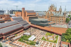 Aerial shot of the British Library at St Pancras. Photo credit Tony Antoniou