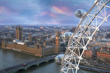 London Eye con il Big Ben e Palace of Westminster sullo sfondo