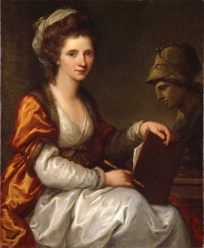 Angelica Kauffman, Self-portrait with Bust of Minerva, c. 1780-1781. Oil on canvas, 93 x 76.5 cm. Grisons Museum of Fine Arts, on deposit from the Gottfried Keller Foundation, Federal Office of Culture, Bern