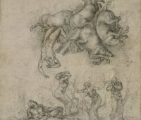 Michelangelo Buonarroti (1475–1564), the fall of Phaeton. Black chalk, over stylus underdrawing, on paper, about 1533.
© The Trustees of the British Museum