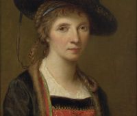 Angelica Kauffman, Self-portrait in the Traditional Costume of the Bregenz Forest, 1781. Oil on canvas, 61.4 x 49.2 cm. Innsbruck, TLM, Ältere kunstgeschichtliche Sammlung, inv. Gem 301. Photo: Innsbruck, Tiroler Landesmuseen