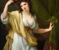 Angelica Kauffman, Portrait of Emma, Lady Hamilton, as Muse of Comedy, 1791. Oil on canvas, 127 x 101.6 cm. Private collection