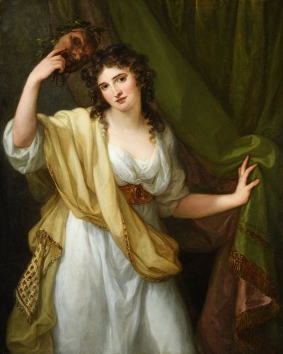 Angelica Kauffman, Portrait of Emma, Lady Hamilton, as Muse of Comedy, 1791. Oil on canvas, 127 x 101.6 cm. Private collection