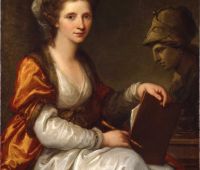 Angelica Kauffman, Self-portrait with Bust of Minerva, c. 1780-1781. Oil on canvas, 93 x 76.5 cm. Grisons Museum of Fine Arts, on deposit from the Gottfried Keller Foundation, Federal Office of Culture, Bern